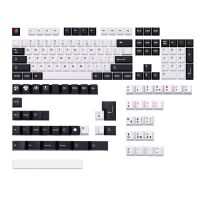 For ISO Black White Pbt Dye Subb Keycap Cherry Profile Keycaps for Qwertz Azerty MX Keyboard Key Cap