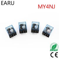 รีเลย์แม่เหล็กไฟฟ้าขนาดเล็ก My4nj 1ชิ้นขดลวด14pin 5a 4Dpdt Dc12v 24โวลต์ Ac110v 220โวลต์สวิตช์รีเลย์ไฟ Led บอกสถานะสีเขียว