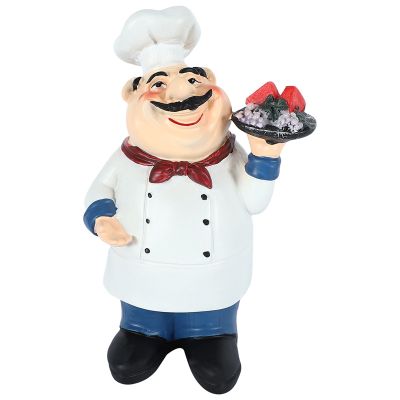 Retro Chef Model Ornaments Resin Crafts Mini Chef Figurines Home Kitchen Restaurant Bar Coffee Decor