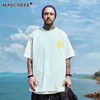 MAYCHEER  เสื้อยืดระบายอากาศหลวมลำลองฤดูร้อนแขนสั้นผู้ชาย