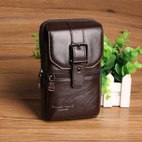 Genuine Leather Travel Mens Waist Bags Fanny Pack Wallet Pouch Phone Belt Bag Casual Shoulder Messenger Crossbody Bags For Male