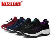 YISHEN Womens Walking Shoes Fashion Sock Sneakers Breathable Nursing Shoes Platform For Women Loafers Non-Slip Chunky Shoes