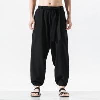 Hemp Tai Chi Trousers Traditional Chinese Clothing For Men Oriental Clothes 5XL Tall Size Japanese Fashion Male Mens Baggy Pants