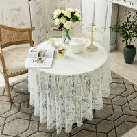 150CM French Round Tablecloth Vintage WhiteBlack Table Cloth Party Wedding Decor Jacquard Lace Tablecloth Dinning Table Cover