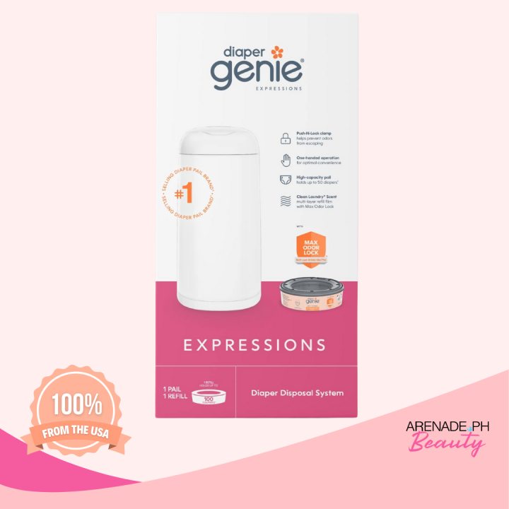 Playtex Genie Diaper Expressions Garbage Trash Can Max Odor Lock With