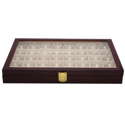 40 Pairs Cufflink and Tie Clip Storage Box for Men Fashion Painted Wooden Ring Earring Collection Jewelry Display Box