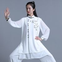 Tai Chi Clothes Women Wushu Clothes Kung Fu Competition Clothes Martial Art Uniform Wrinkle Free Hand Painted 2022 White