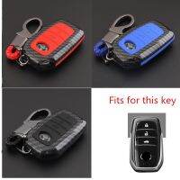 2019 Anti-fall Carbon Fiber Silicone Car Key Cover Case For Toyota Hilux Fortuner Land Cruiser Camry Coralla Crown RAV4 Highland