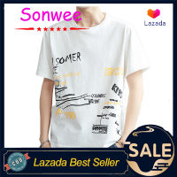 Sonwee ใหม่ผ้าฝ้าย100% แขนสั้นเสื้อยืดแข็งหลวมเสื้อยืดผ้าฝ้ายแขนสั้นเสื้อยืดผู้ชาย M-4XL