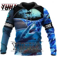 Sudadera con capucha y estampado de peces en 3D para hombre, jersey de moda urbana Harajuku, chaqueta de pesca unisex, otoño