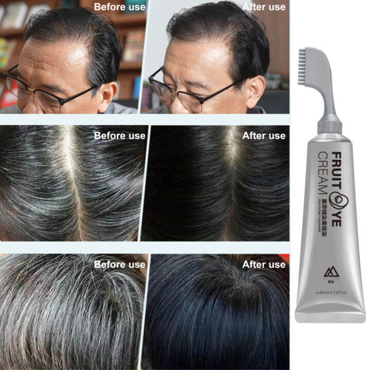 Hair Dye Black Odorless No Fading Wash Black Hair Dye Cream for Men and
