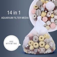 500g 14 In 1 Aquarium Biochemical Filter Media Ceramic Bio Balls Fish Tank Filter Media Ceramic Rings Net Bag Fish Tank Filter Filters Accessories