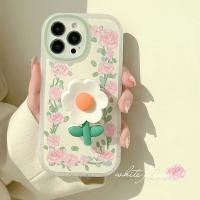 เคสโทรศัพท์มือถือ ซิลิโคน ลายภาพวาดสีน้ํามัน รูปดอกกุหลาบ พร้อมที่จับ สําหรับ for iPhone 14 7 8 Plus + XS XR Max SE 11 12 13 14 Pro Max mini TPU Case-Dinuo Case