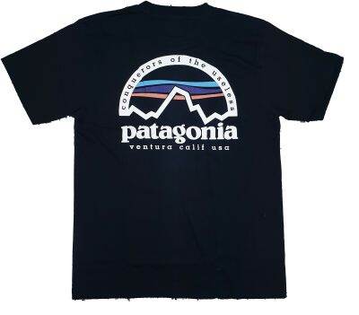 เสื้อยืด คอกลม แขนสั้น แฟชั่น ลายภูเขา patagonia conquerors of the useless พาธาโกเนีย พาตาโกเนีย ปาตาโกเนีย โค้ง unisex