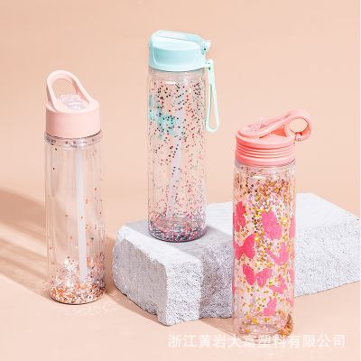 ♣✳  Double-layer Glitter Cup High-value Type Temperature-resistant Plastic Hot Selling Europe and America