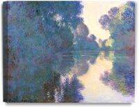 เช้าบนแม่น้ำแซนใกล้ Giverny Claude Monet ขั้นตอนก่อนทำศิลปะผ้าใบ Giclee ศิลปะบนผนังสำหรับการตกแต่งบ้าน20x16