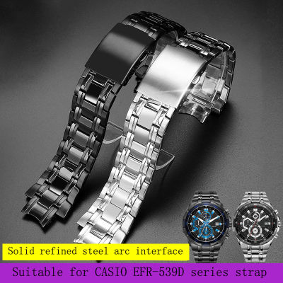 Fine Steel Convex ปากนาฬิกาสำหรับ EFR-539D Bk Watchband 5345ชายสแตนเลส27มม. * 16มม. สายรัดข้อมือ