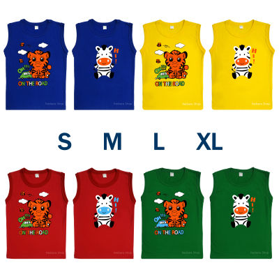 เสื้อแขนกุดเด็ก ไซส์ S M L XL ผ้าคอตตอน เสื้อหน้าร้อนเด็ก เสื้อใส่นอน เสื้อใส่อยู่บ้าน เสื้อเด็ก