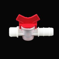 [HOT] 4/6/8/10/12/16/20mm Hose Barb x 1/2 quot; 3/4 quot; BSP Male Thread Two Way Plastic Ball Valve Aquarium Garden Micro Irrigation Connector