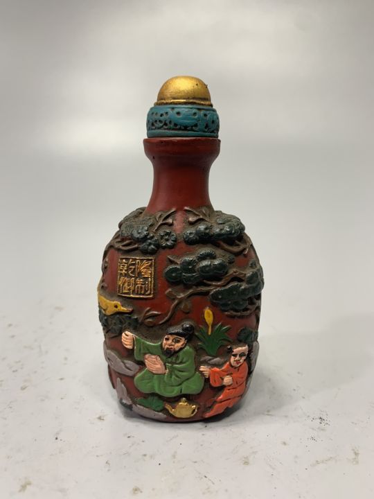 exquisite-antique-lacquerware-boat-drawing-snuff-bottle-home-decoration