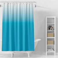 【CW】☢  Fashion Plain Color Gradient Shower Curtain Waterproof Mildew Proof And Moisture-proof In