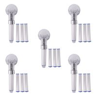 5 Set Negative Ions Bathroom Handheld Shower Water Saving Head Set with 15 Filters High Pressure Shower Head Hand Shower