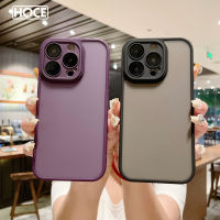 เคสป้องกันเลนส์กล้องสีทึบ HOCE เคสโทรศัพท์สำหรับ iPhone 11 12 13 14 Pro Max 14 Plus ผิวนุ่ม TPU ฝาหลังกันกระแทก