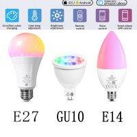 [HOT QQZIWWUJJWG 104] GU10 E27 E14 ZigBee สมาร์ท Spotlight หลอดไฟ Pro Dimmable LED โคมไฟกับ Alexa SmartThing APP/เสียง/RF รีโมทคอนโทรลสำหรับ Home