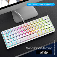 คีบอร์ดเกมมิ่ง แป้นพิมพ์เครื่องกล Mechanical Touch Keyboard 61 Key Characters RGB Luminous Wired Computer Desktop Notebook Esports Game