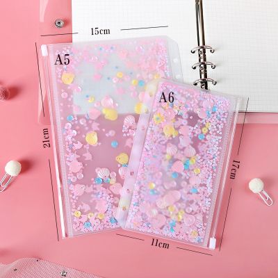 【CC】 Transparent A5 A6 File Folder Pink most Loose leaf binder Diary Planner Storage Kawaii Supplies