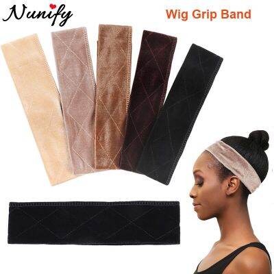 57Cm Velvet Wig Band For Fastern Wig Flexible Skin Wig Grip Band Coffee Comfort Headband Adjustable Hair Band 5.5cm Non-slip Adhesives Tape