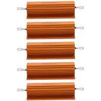 5X Gold Aluminum Clad Power Resistor Resistance 100W, 1 Ohm 1R