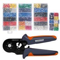 WOZOBUY Hexagonal Self-Adjustable Ratchet Ferrule Crimping Tool Kit  Crimper Kit with 400/800/1200/1800/1900pcs Wire Terminals Electrical Circuitry Pa