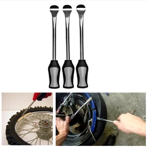 3Pcs 11.5inch Tire Spoons Lever Iron Tool Kit Motorcycle Bike Professional Tire Change Kit with 3pcs Tire Spoons Bag 2pcs Rim Protectors 