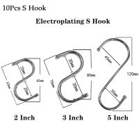 【✆New✆】 zaoho ตะขอแขวนสแตนเลสรูปตัวเอส10ชิ้น/เซ็ตตะขอแขวนสำหรับห้องครัวห้องครัวห้องครัวห้องครัวที่แขวนกุญแจของจุกจิกภายในบ้านที่เก็บของชั้นโชว์ตะขอรูปตัวเอส