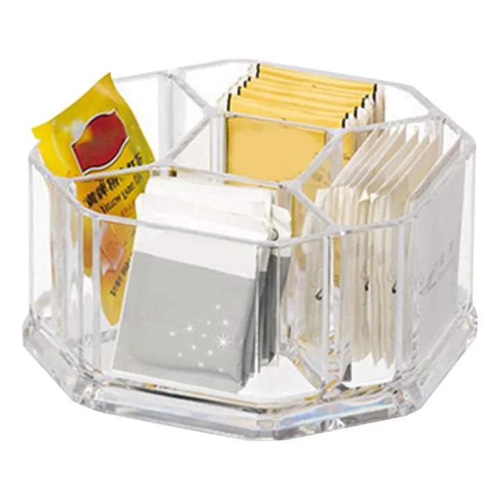 Acrylic Tea Bags Holder Coffee Sugar Clear Organizer Tea Bag Organizer