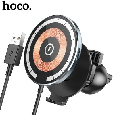 HOCO CW42 100% Original Authentic Multipurpose Magnetic Car Wireless Charger Desktop Magnetic Wireless Fast Charging Car Mount For Wireless Charging Phone