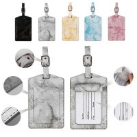 【cw】 2023 Fashion Marble Luggage Tags Accessories Leahter Suitcase ID Address Holder Baggage Boarding Label ！