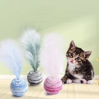 SKYJS ของเล่นผู้ใหญ่ทำจากพลาสติก EVA สีสันสดใสน้ำหนักเบาสำหรับเล่นลูกบอลโฟมลูกบอลของเล่นแมวแมวขว้างปาของเล่น