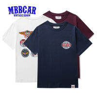 MBBCAR เสื้อยืดแขนสั้นวินเทจสำหรับเด็กผู้ชาย200กรัมแบรนด์โรงงานรถจักรยานยนต์วัยเยาว์พิมพ์ลาย2023ฤดูร้อนใหม่