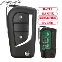 Jingyuqin 2BTNS รถรีโมทกุญแจแจ้งเตือนชิป8A 433MHZ สำหรับ Toyota Hilux 2015 2016 2017 2018 2019 2020 Yaris 2018-2022 Yaris Cross