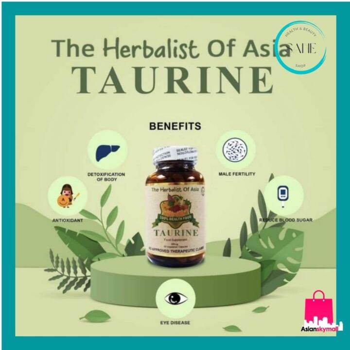 The Herbalist Of Asia Taurine Capsule 500mg 90 Vegetarian Capsules