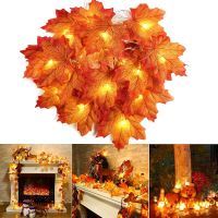 2/3/6M Dekorasi Natal Daun Maple Buatan Lampu LED String Lentera Garland Pesta Rumah DIY Deco Halloween Baru Ya