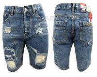 TPPJEANS NB Colection Mens Denim กางเกงยีนส์ขาสั้นชาย สีบลูฟอกปะขาดเซอร์ เป้ากระดุม Size 28-38 รับชำระปลายทาง