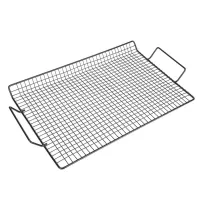 Iron Non-Stick BBQ Barbecue Mesh Handle Rack Barbecue Mesh Grill Net for Outdoor BBQ Party Camping BBQ Mesh