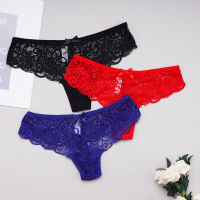 20213 Pcs S-4XL Underwear Women Full Lace Solid Color Sexy Lingerie Feminina G String Thongs Low Waist Panties with Bow Plus Size