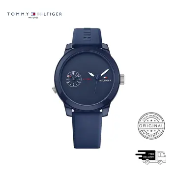 Authentic Tommy Hilfiger Men Sport Blue Dial Silicon Watch 1791325