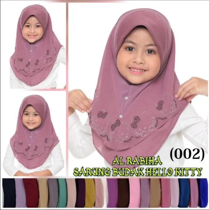 Tudung Budak AL RABIHA HELLO KITTY (002) Lazada