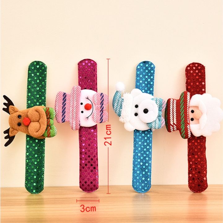 4pcs-christmas-slap-bracelets-creative-slap-wristbands-reindeer-snowman-festive-favor-child-kids-gifts-xmas-party-supplies