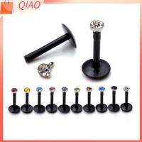 QIAO 10pcs ร้อน เซ็กซี่ บาร์ อัญมณี Labret เจาะเนื้อ อะคริลิค ลิปสตั๊ด